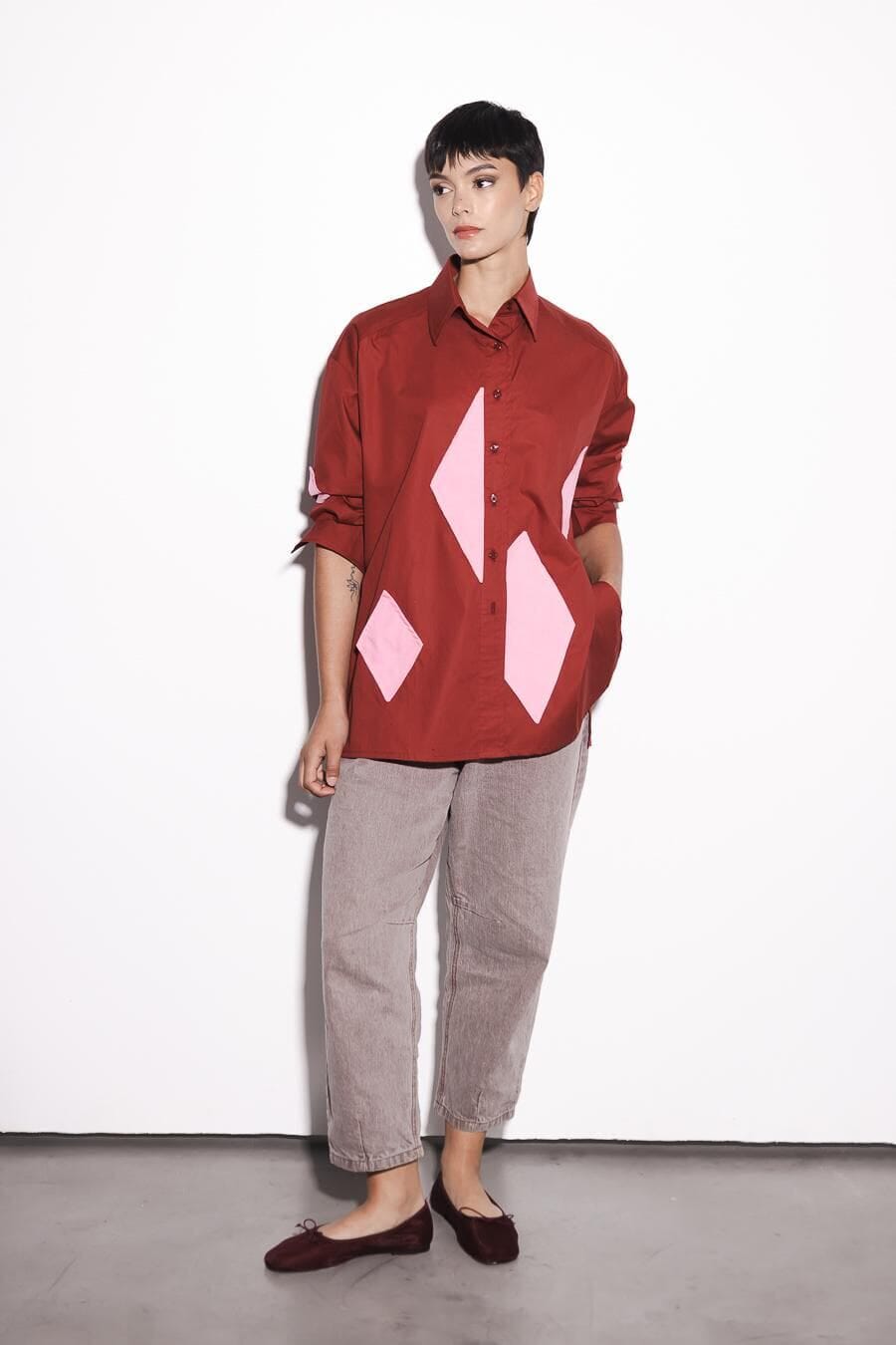 Camisa Daphne bordo talle unico