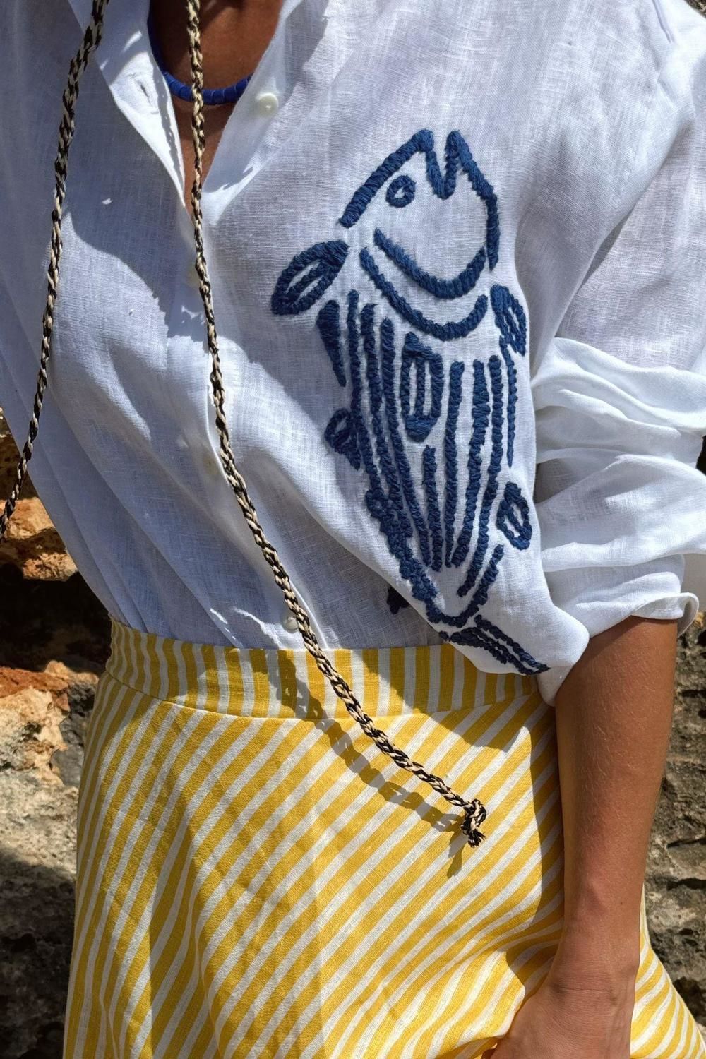 Camisa Bordada Fish