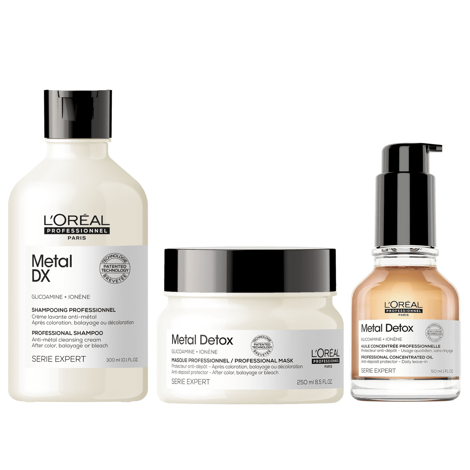 SHAMPOO + MASCARA + HUILE METAL DETOX LOREAL