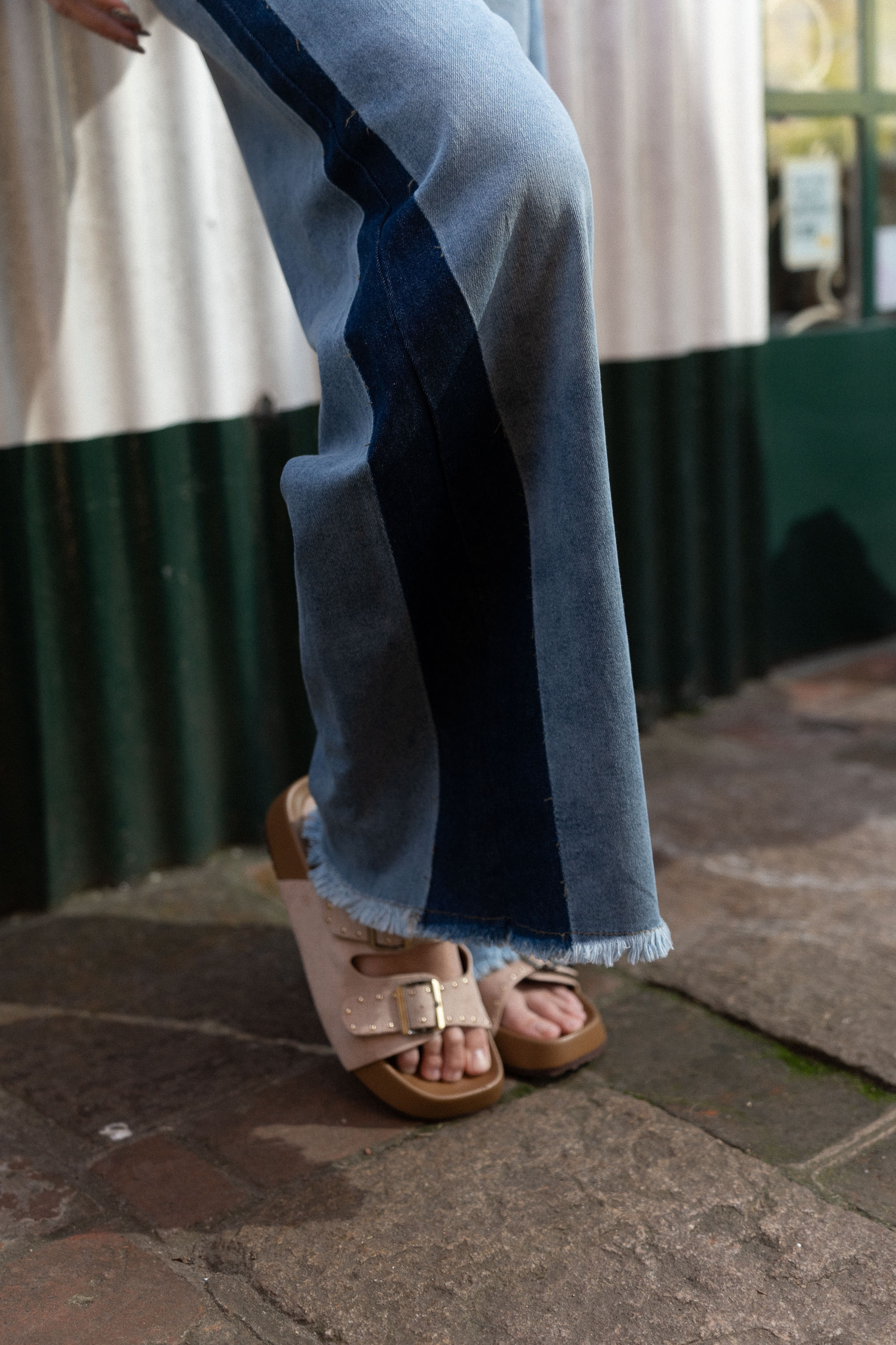 Jean wide leg patch
