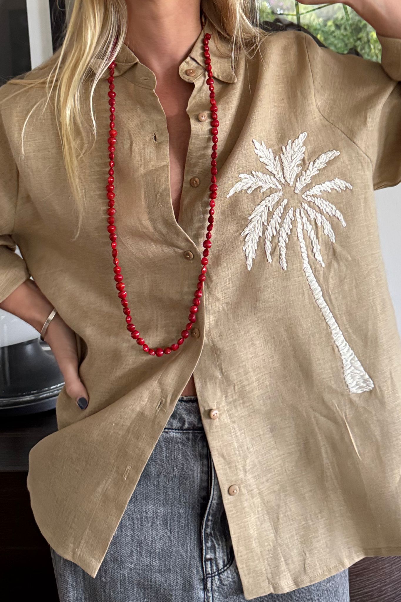Camisa Bordada Palm