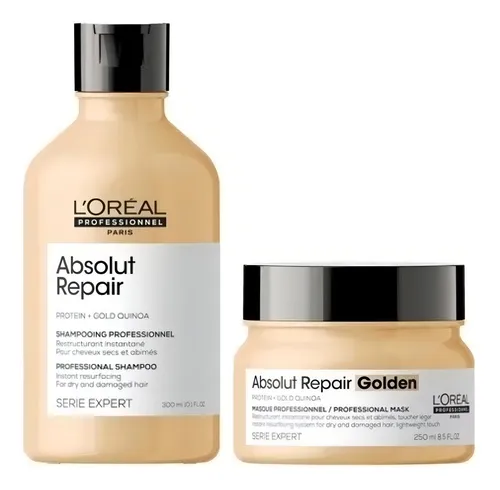 Shampoo Absolut 300ml y Mascara Gold 250ml loreal