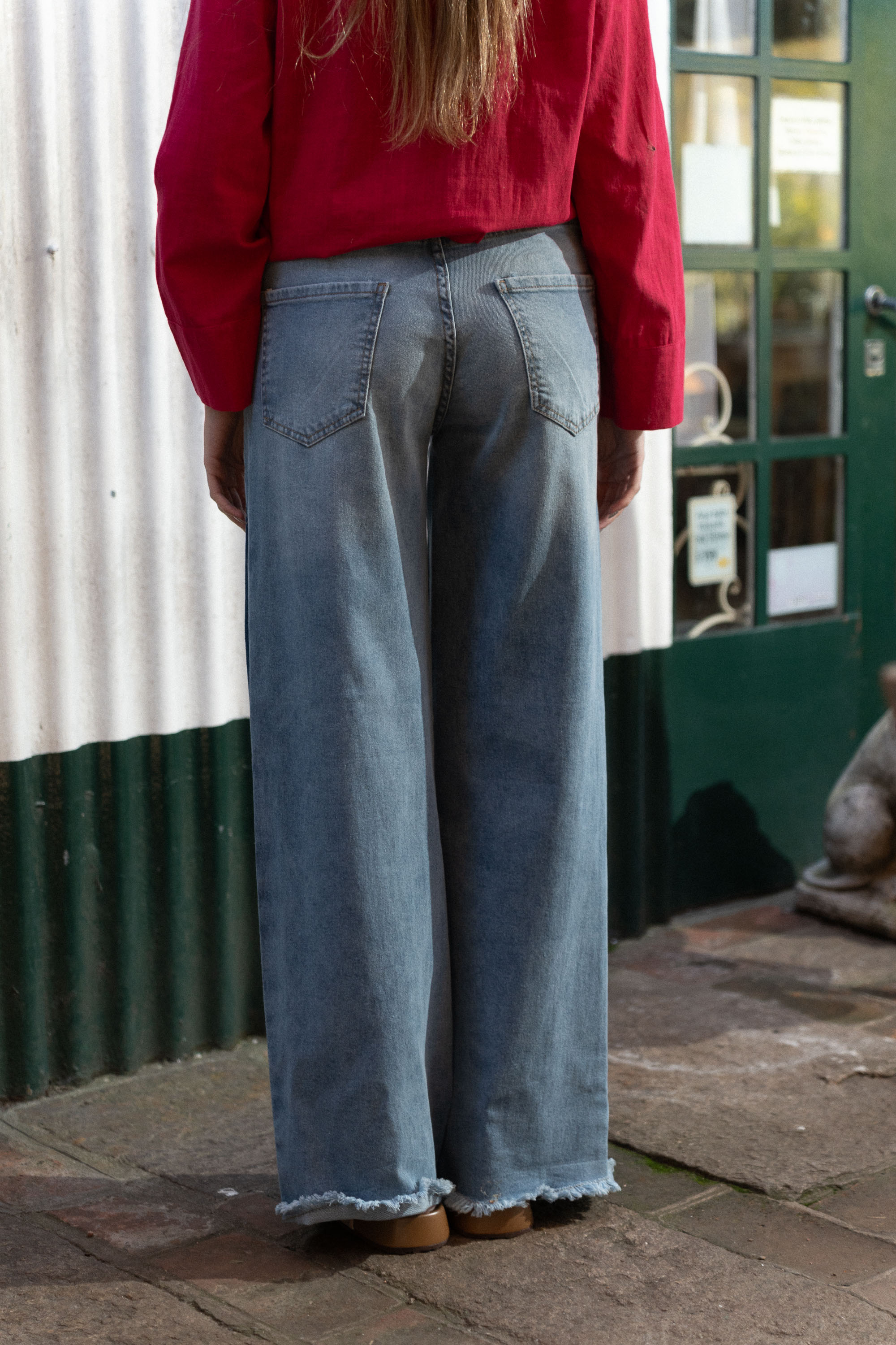 Jean wide leg patch