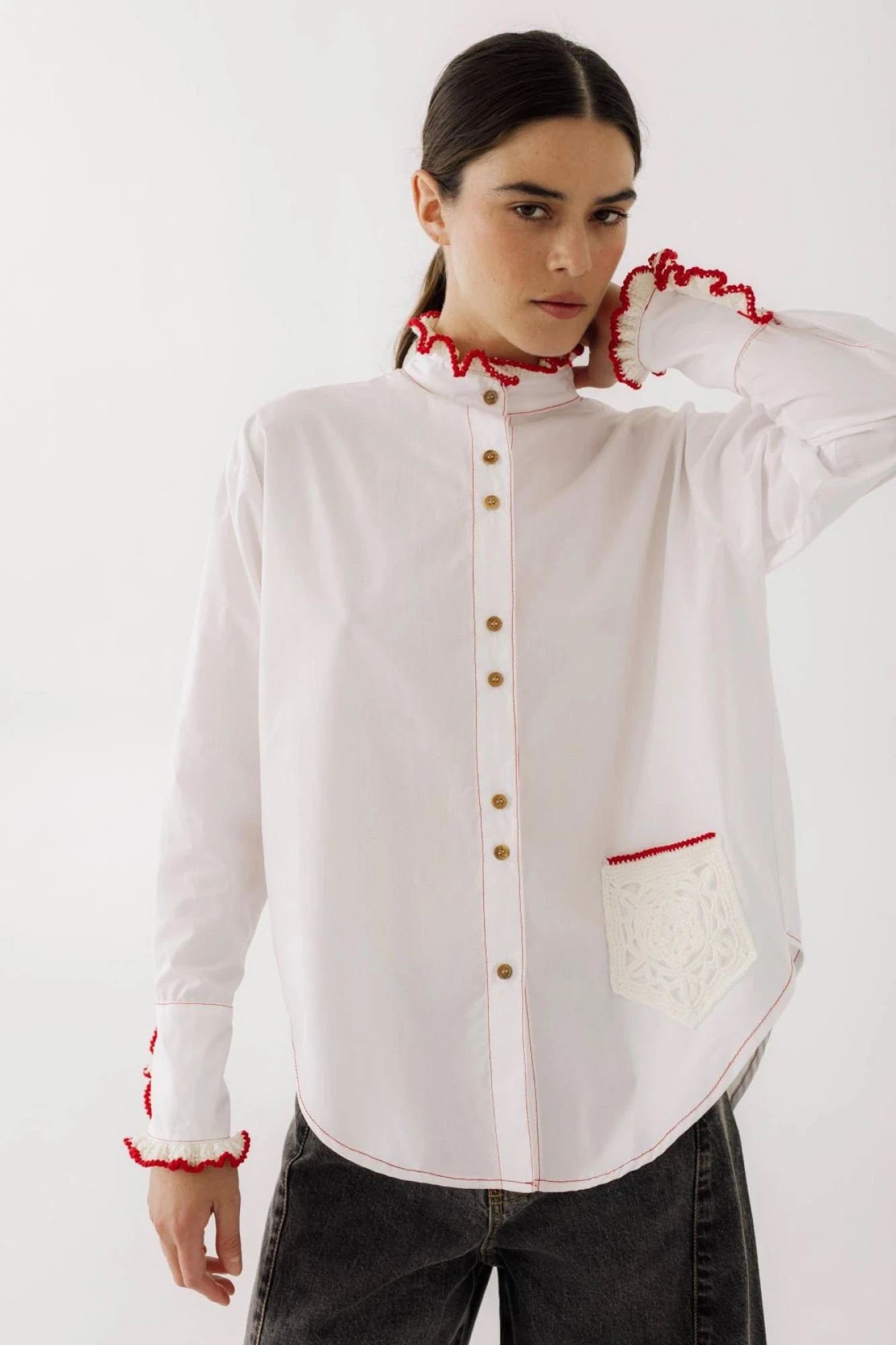 Camisa OTA Poplin Crochet